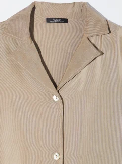 PARFOIS Camisa Cupro Con Botones Beige Hot