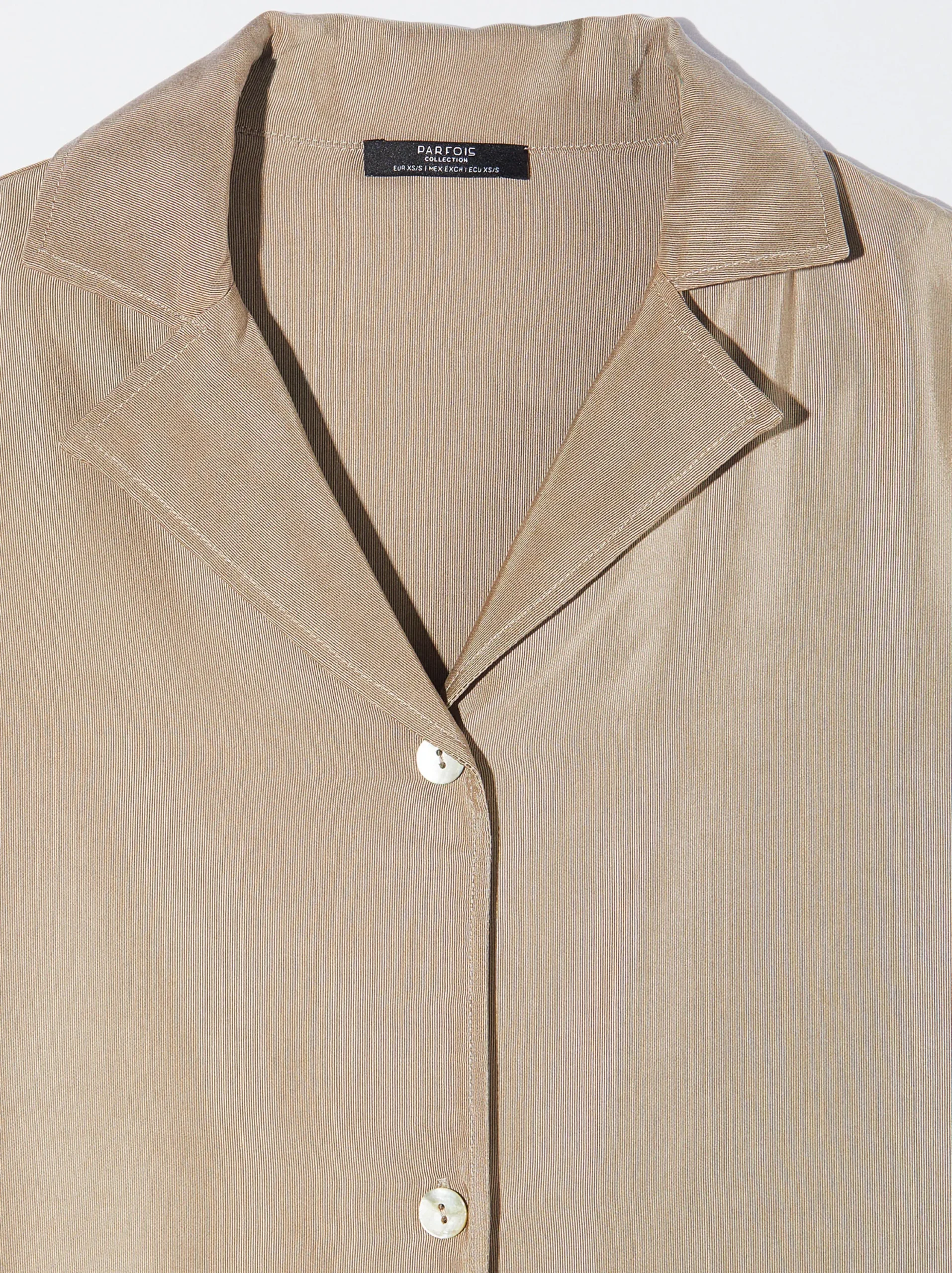 PARFOIS Camisa Cupro Con Botones Beige Hot