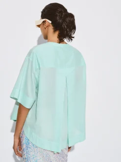 PARFOIS Camisa De Algod&oacute;n Azul Cheap