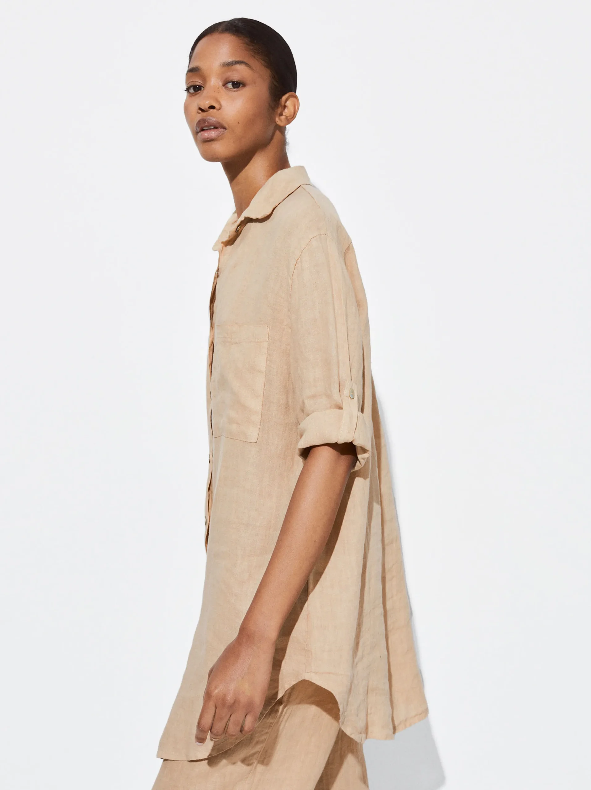PARFOIS Camisa De Lino Crudo Cheap