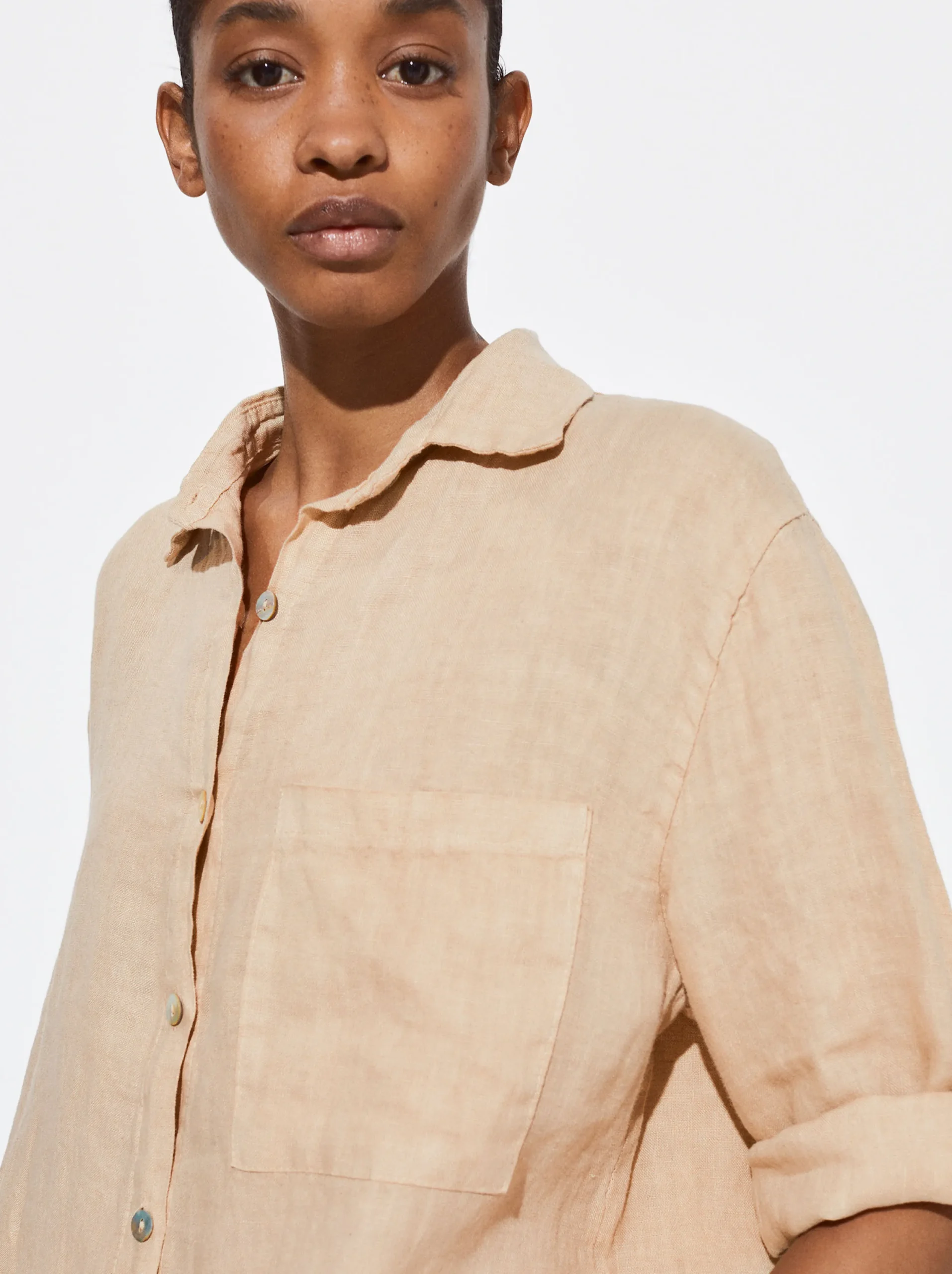 PARFOIS Camisa De Lino Crudo Cheap