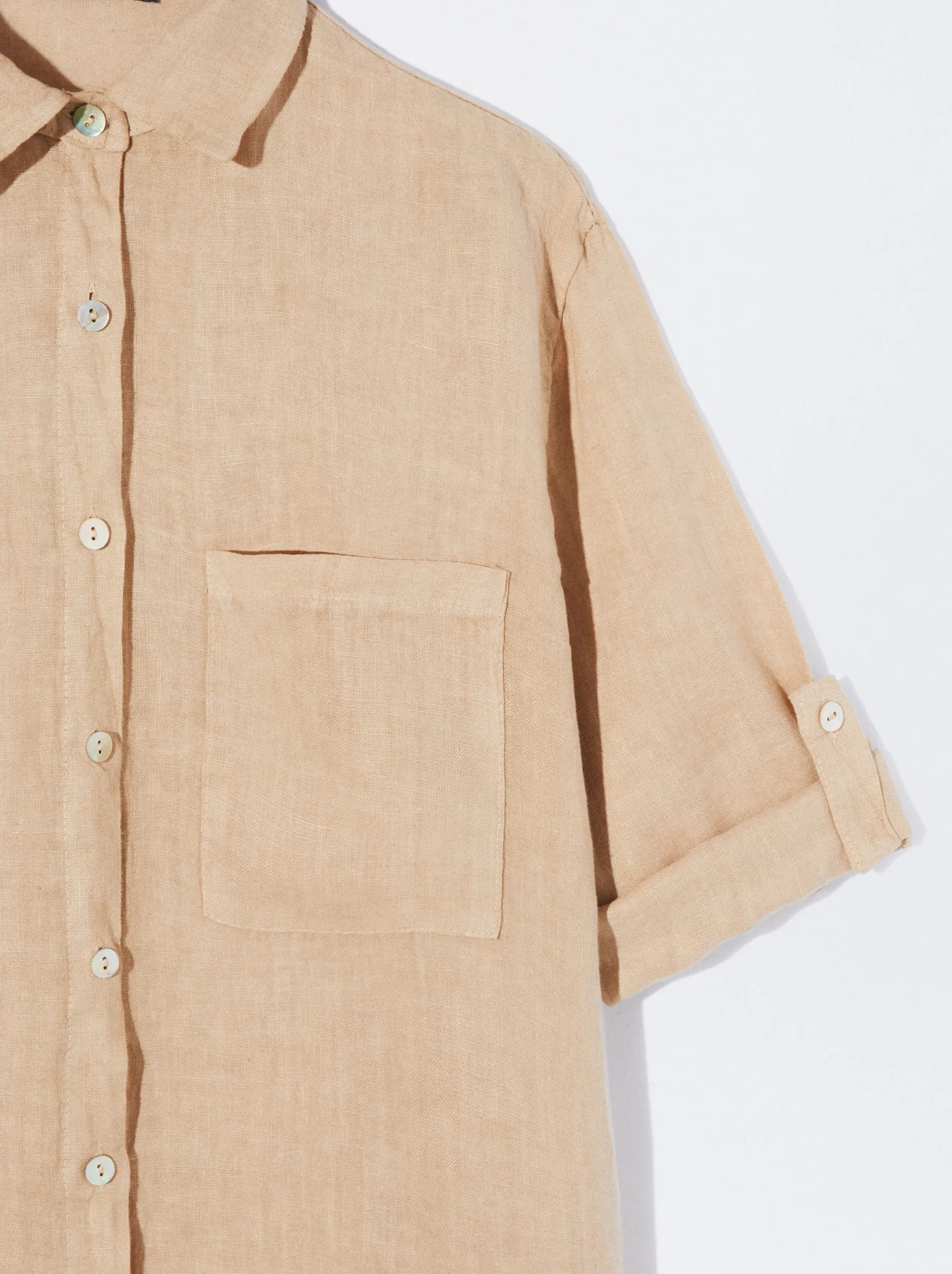 PARFOIS Camisa De Lino Crudo Cheap