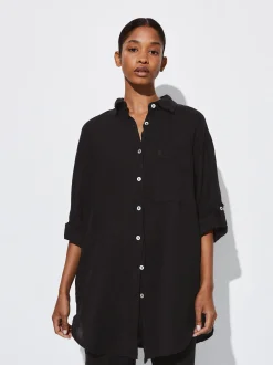 PARFOIS Camisa De Lino Negro Best