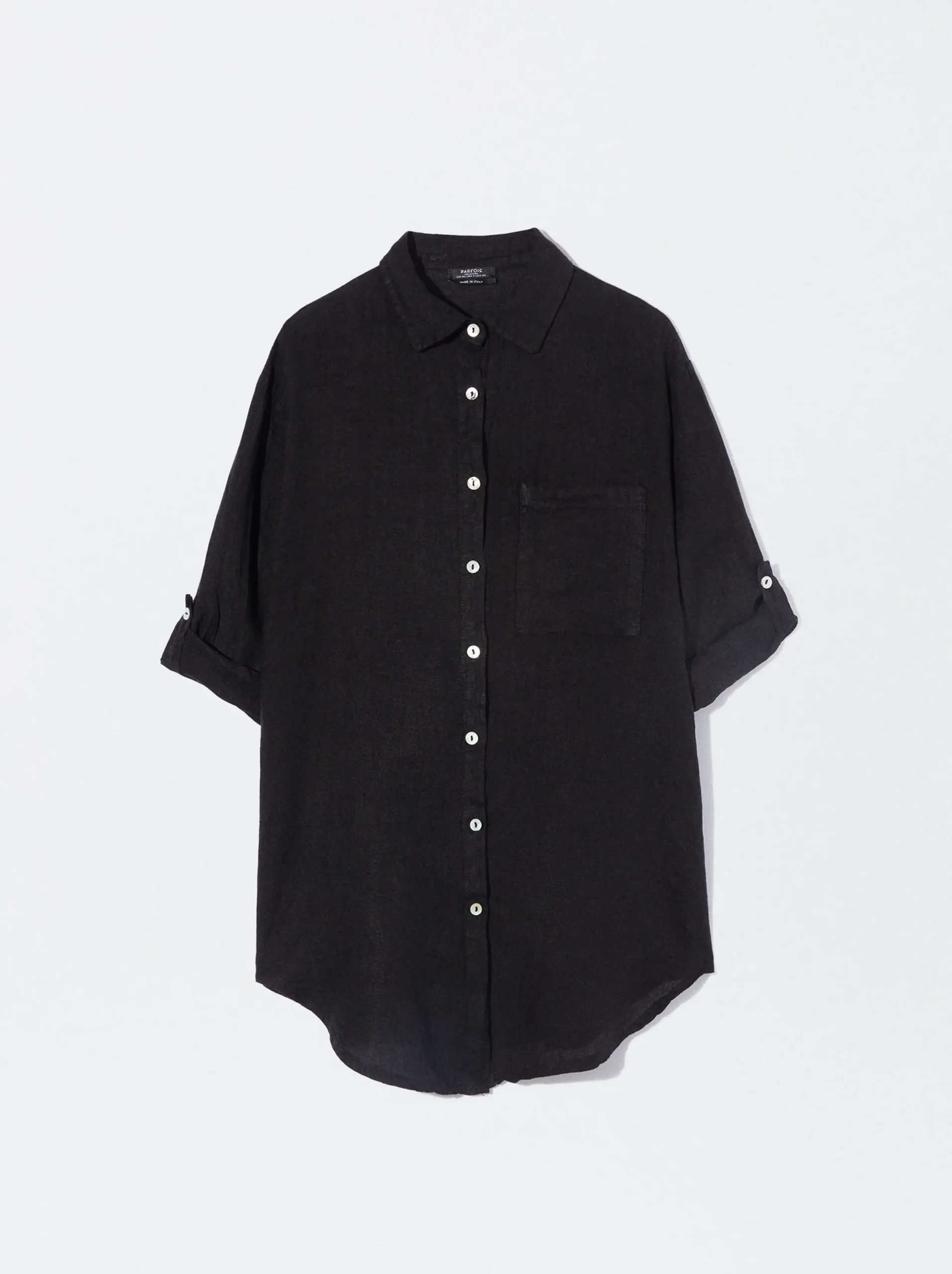 PARFOIS Camisa De Lino Negro Best
