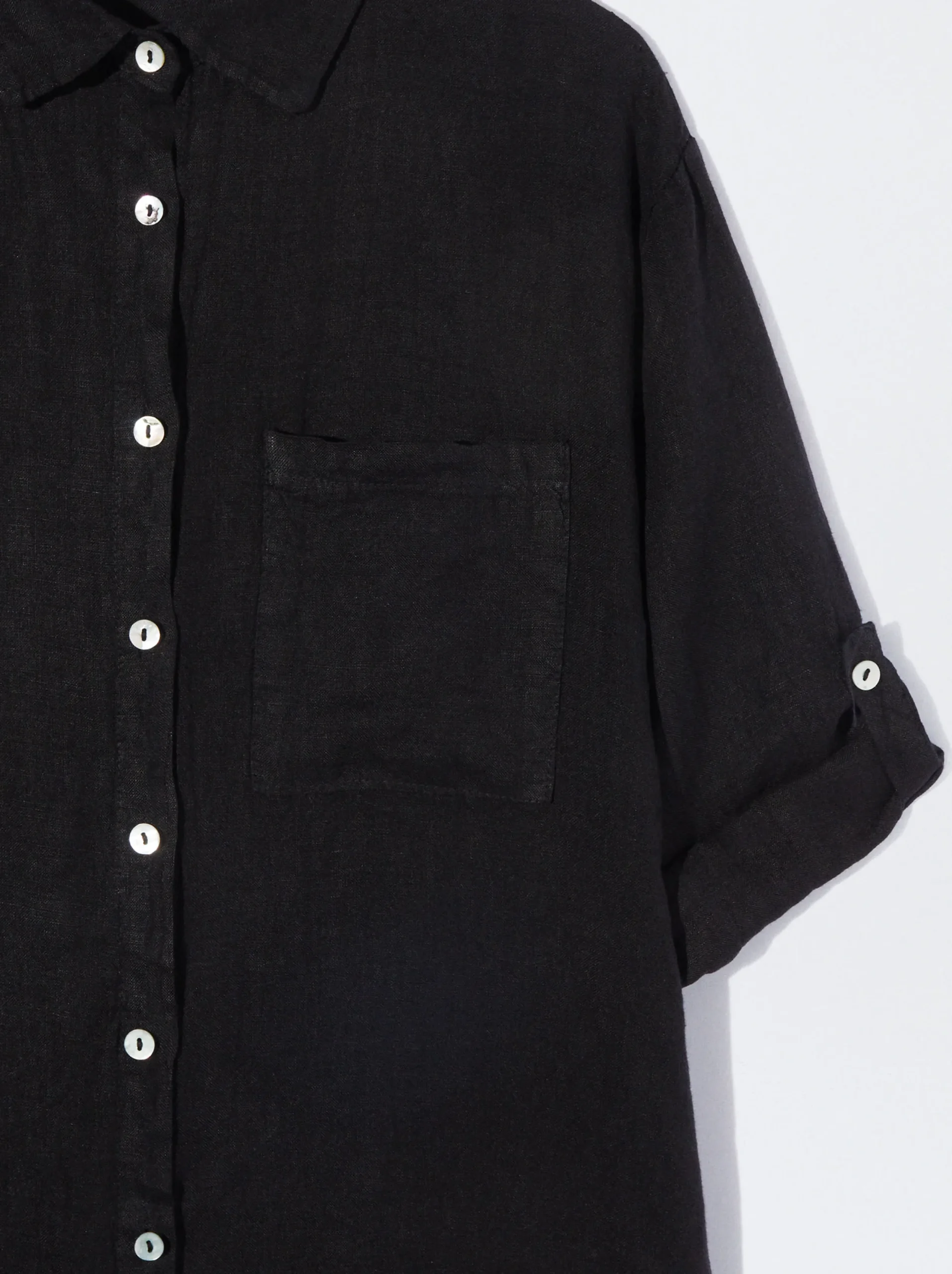 PARFOIS Camisa De Lino Negro Best