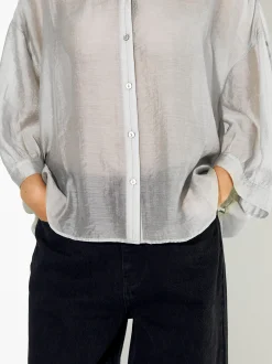 PARFOIS Camisa De Lyocell Gris Cheap