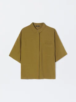 PARFOIS Camisa De Lyocell Amarillo New