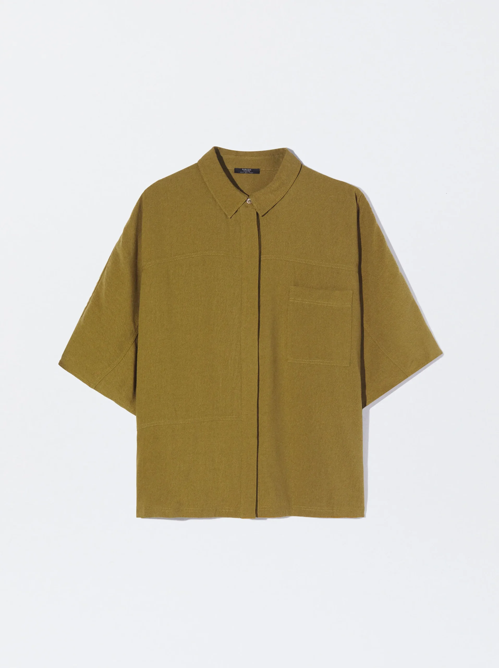 PARFOIS Camisa De Lyocell Amarillo New