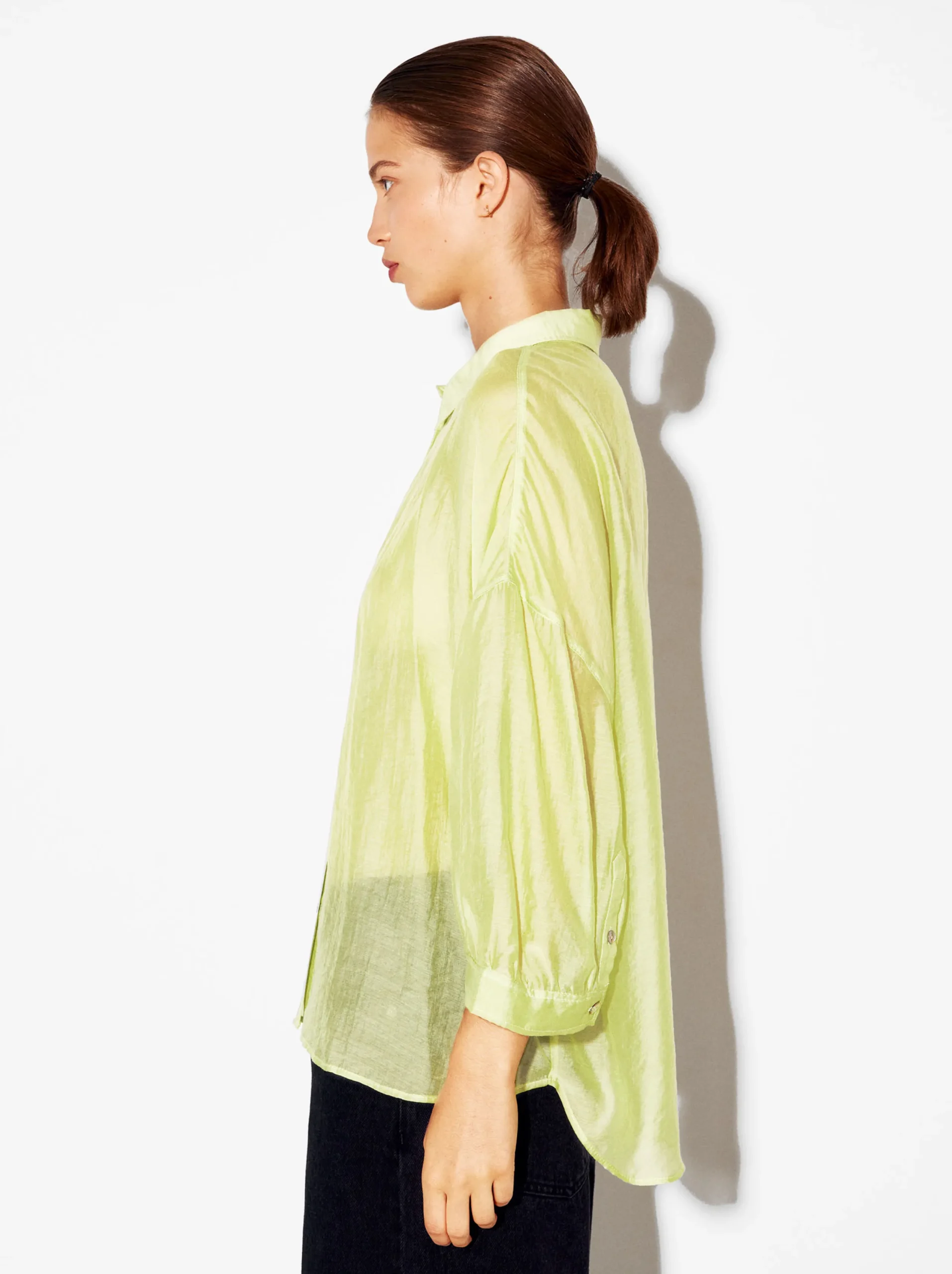 PARFOIS Camisa De Lyocell Amarillo Flash Sale