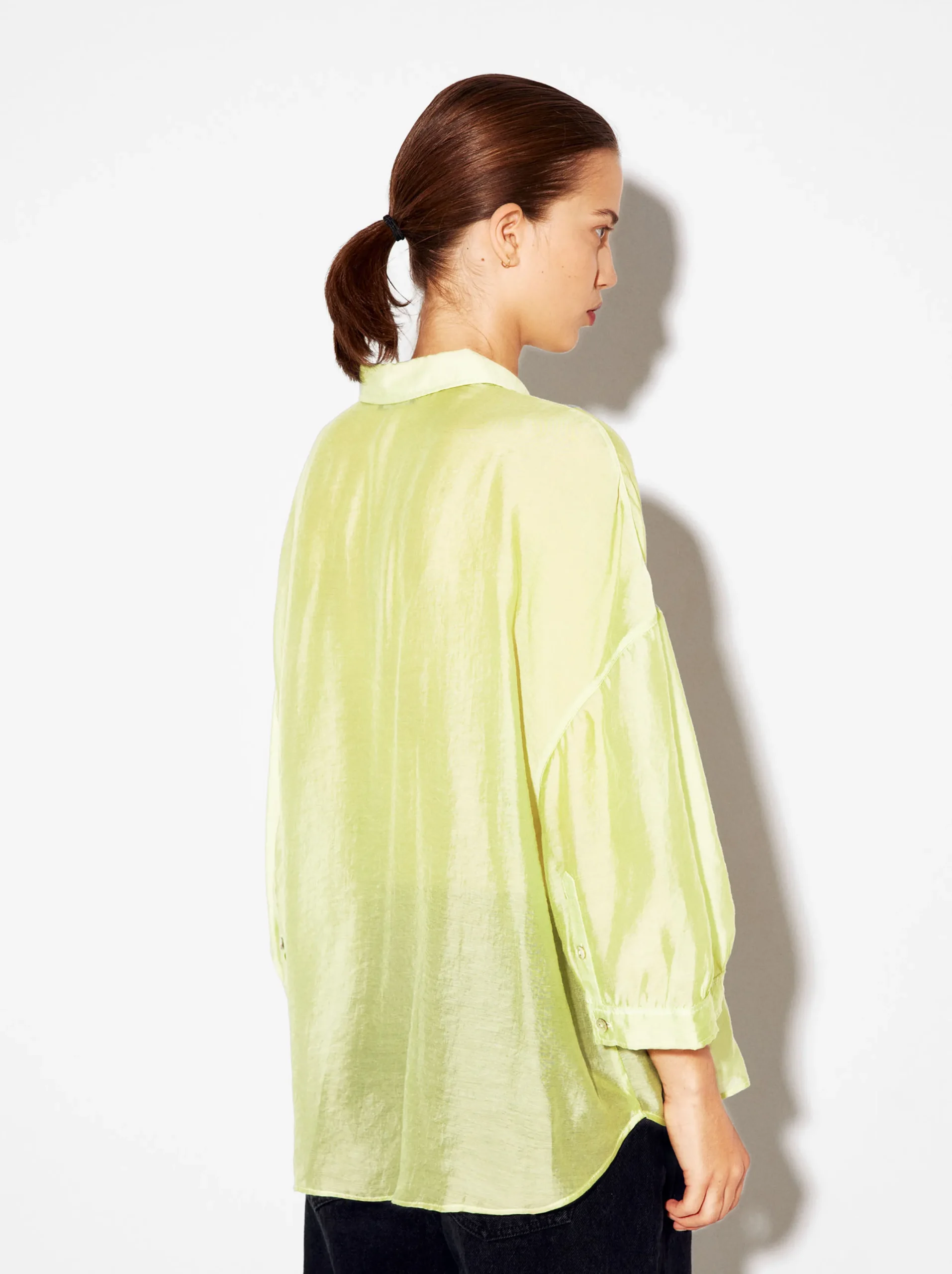 PARFOIS Camisa De Lyocell Amarillo Flash Sale