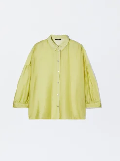 PARFOIS Camisa De Lyocell Amarillo Flash Sale
