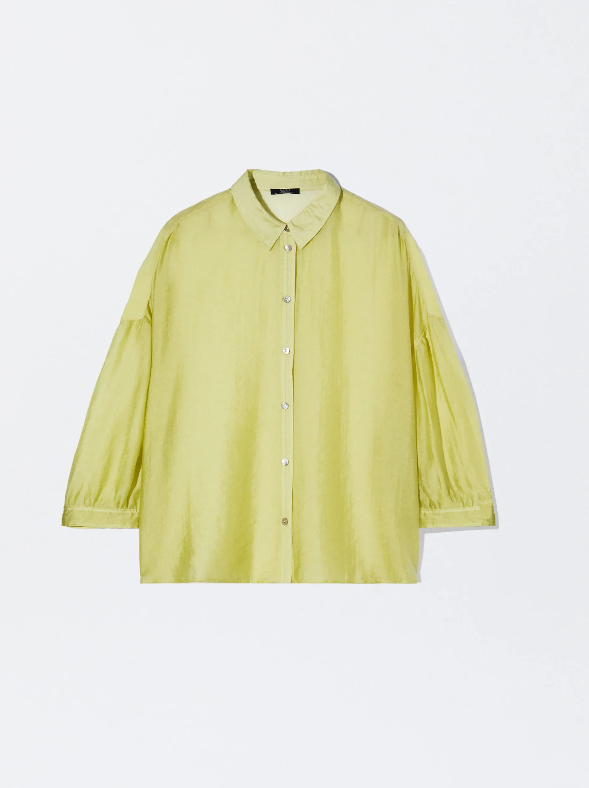 PARFOIS Camisa De Lyocell Amarillo Flash Sale