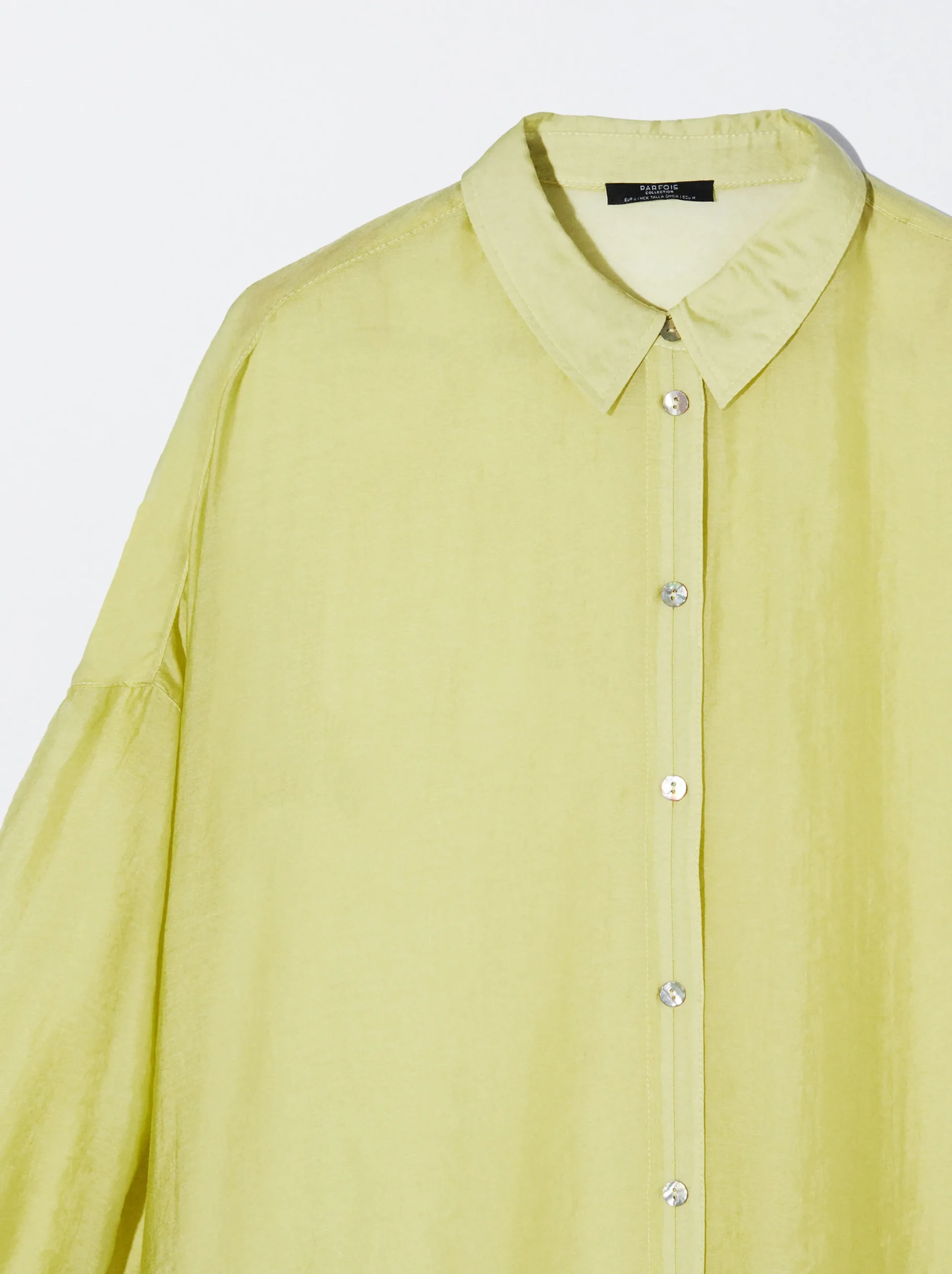 PARFOIS Camisa De Lyocell Amarillo Flash Sale