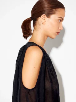 PARFOIS Camisa De Lyocell Con Hombros Abiertos Negro Flash Sale
