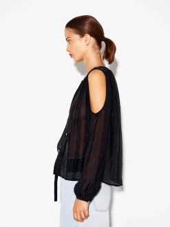 PARFOIS Camisa De Lyocell Con Hombros Abiertos Negro Flash Sale