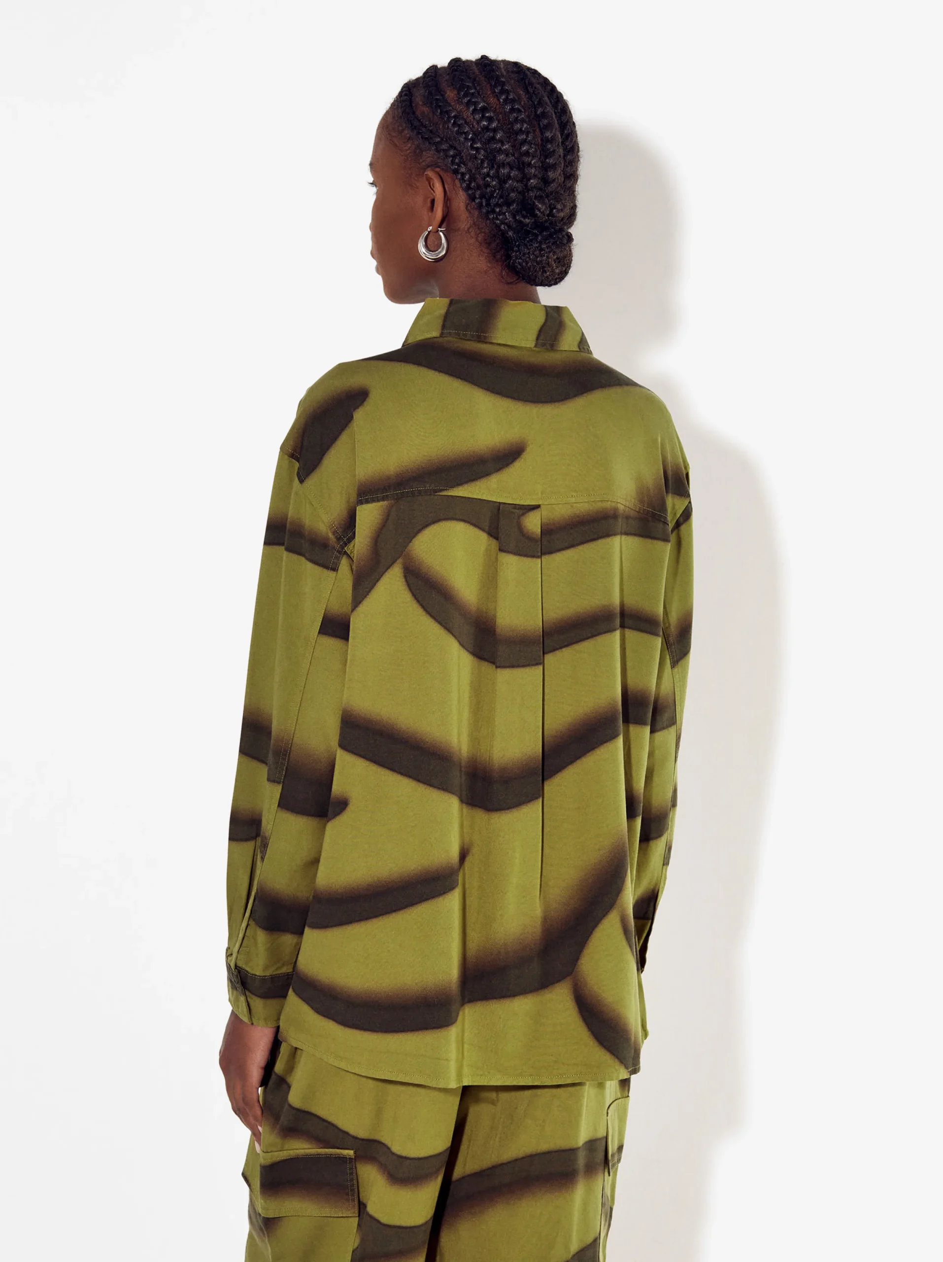 PARFOIS Camisa De Lyocell Estampada Verde Sale