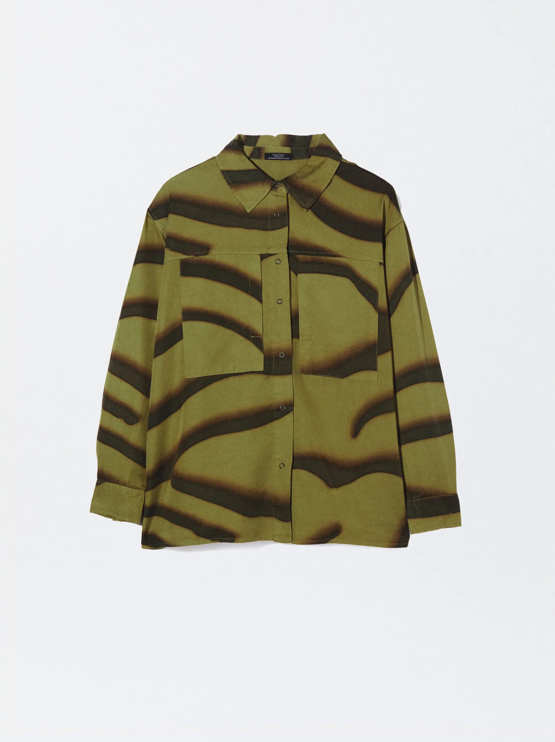 PARFOIS Camisa De Lyocell Estampada Verde Sale