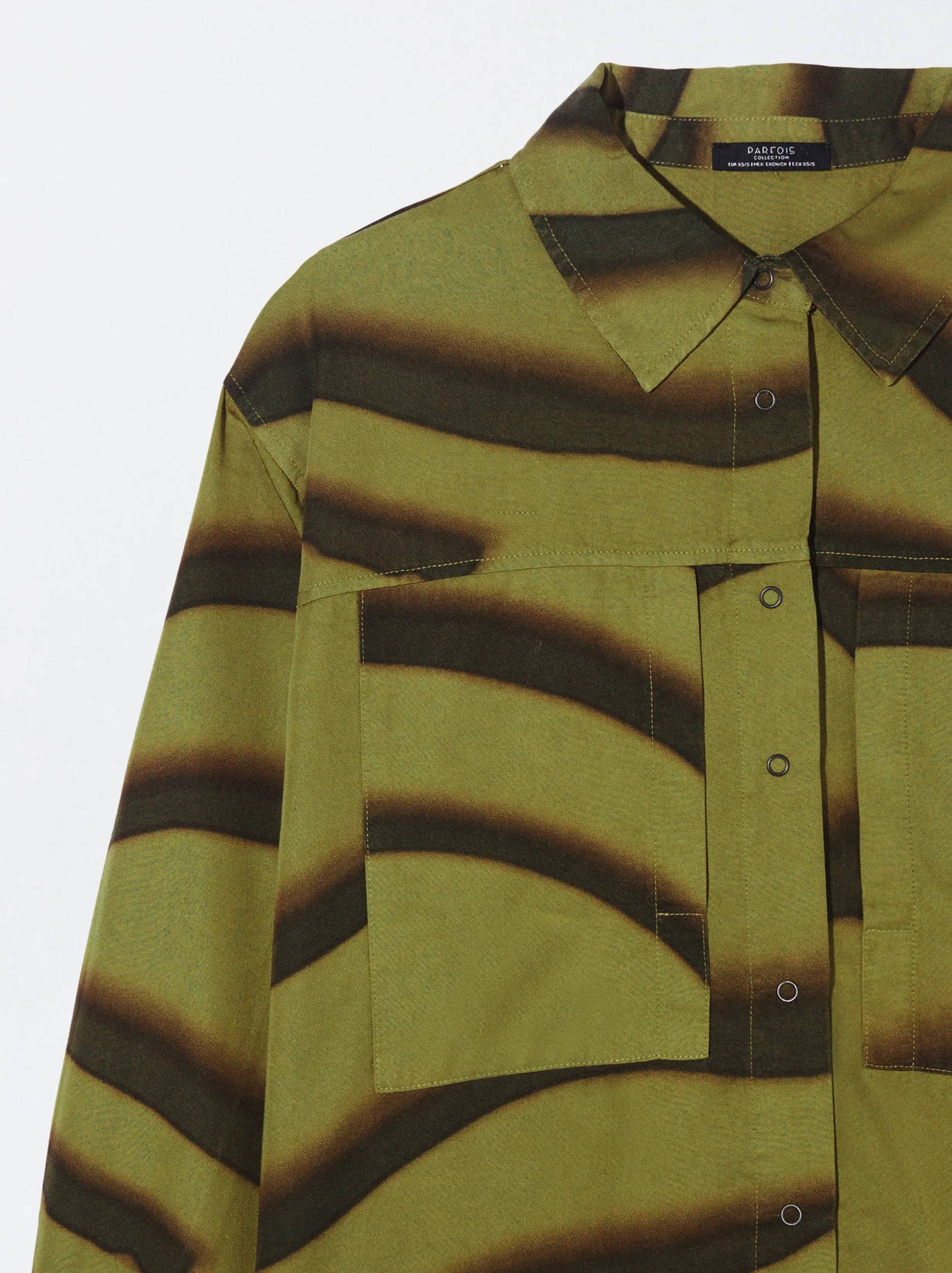 PARFOIS Camisa De Lyocell Estampada Verde Sale