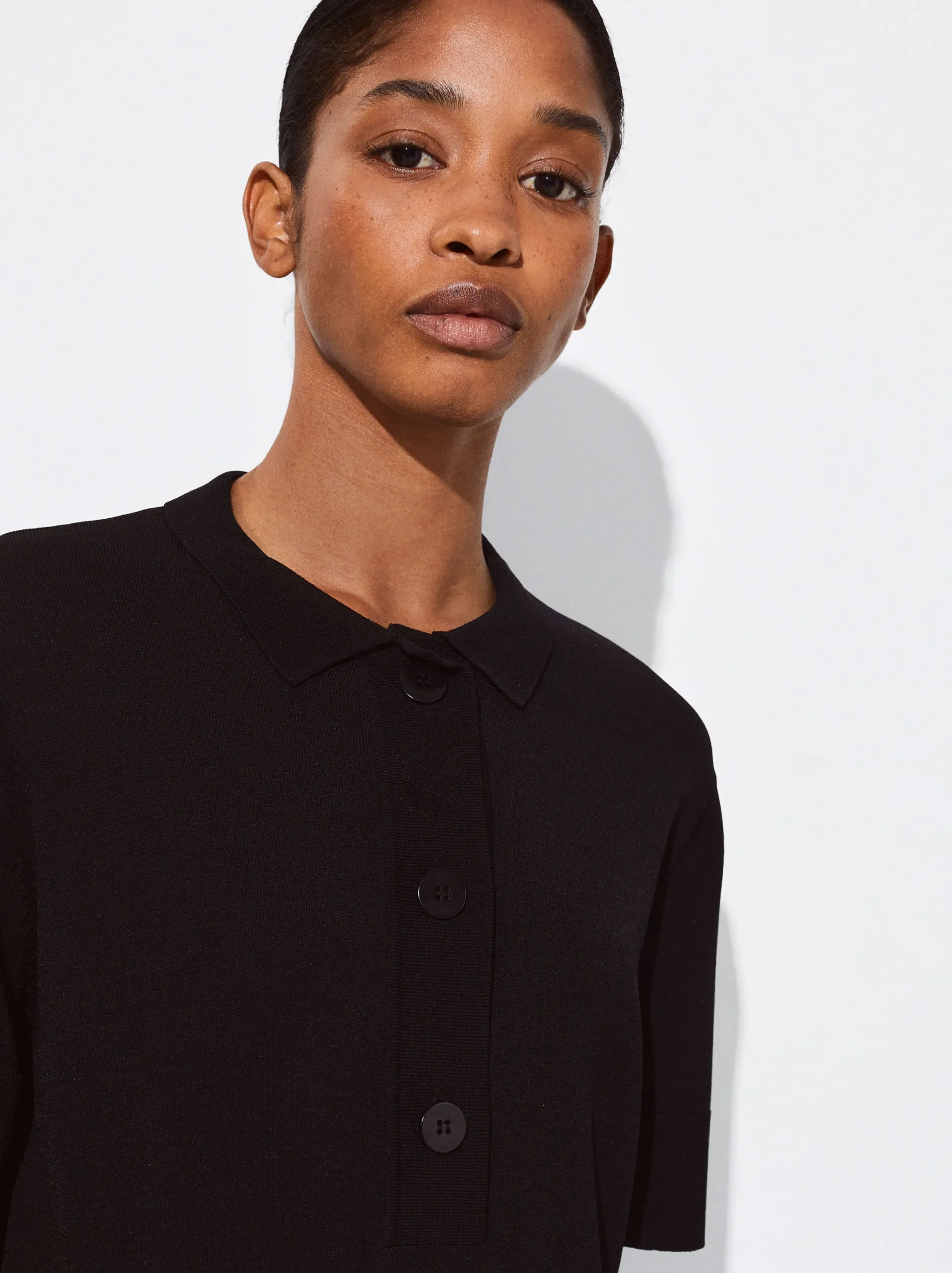 PARFOIS Camisa De Punto Cuello Redondo Negro Flash Sale