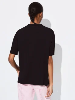 PARFOIS Camisa De Punto Cuello Redondo Negro Flash Sale