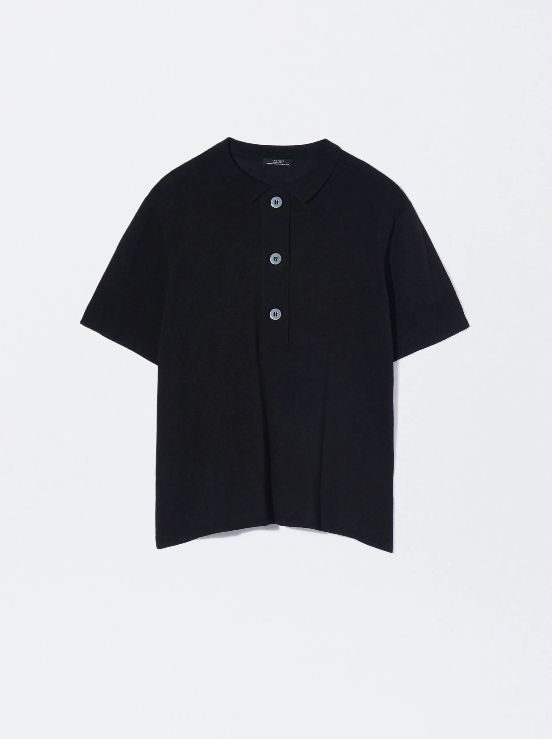 PARFOIS Camisa De Punto Cuello Redondo Negro Flash Sale