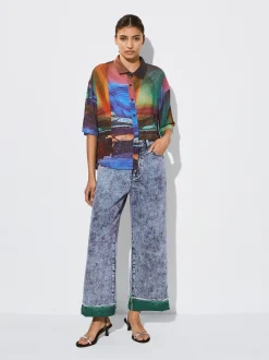 PARFOIS Camisa Estampada Multicor Fashion