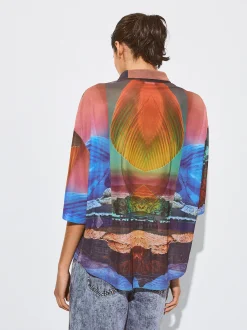 PARFOIS Camisa Estampada Multicor Fashion