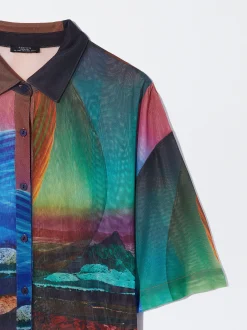 PARFOIS Camisa Estampada Multicor Fashion