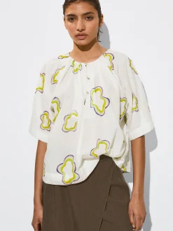 PARFOIS Camisa Estampada Con Pliegues Multicor Best