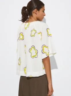 PARFOIS Camisa Estampada Con Pliegues Multicor Best