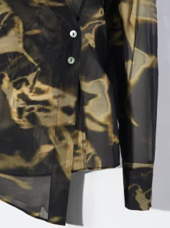 PARFOIS Camisa Estampada Cruzada Marr&oacute;n Sale