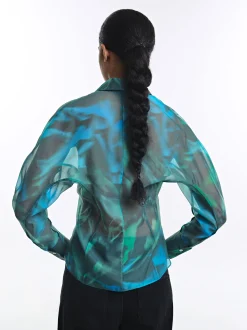 PARFOIS Camisa Estampada Cruzada Verde Clearance