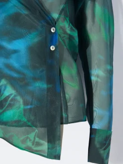 PARFOIS Camisa Estampada Cruzada Verde Clearance