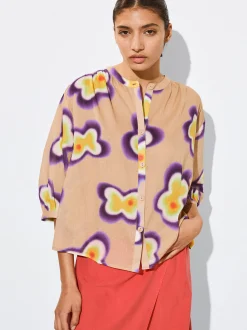 PARFOIS Camisa Estampada Manga Abullonada Multicor Sale