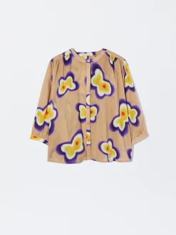 PARFOIS Camisa Estampada Manga Abullonada Multicor Sale