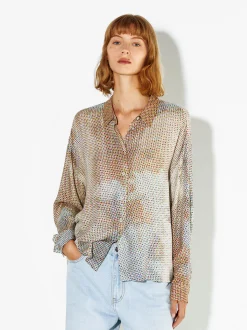 PARFOIS Camisa Estampada Manga Larga Multicor Discount