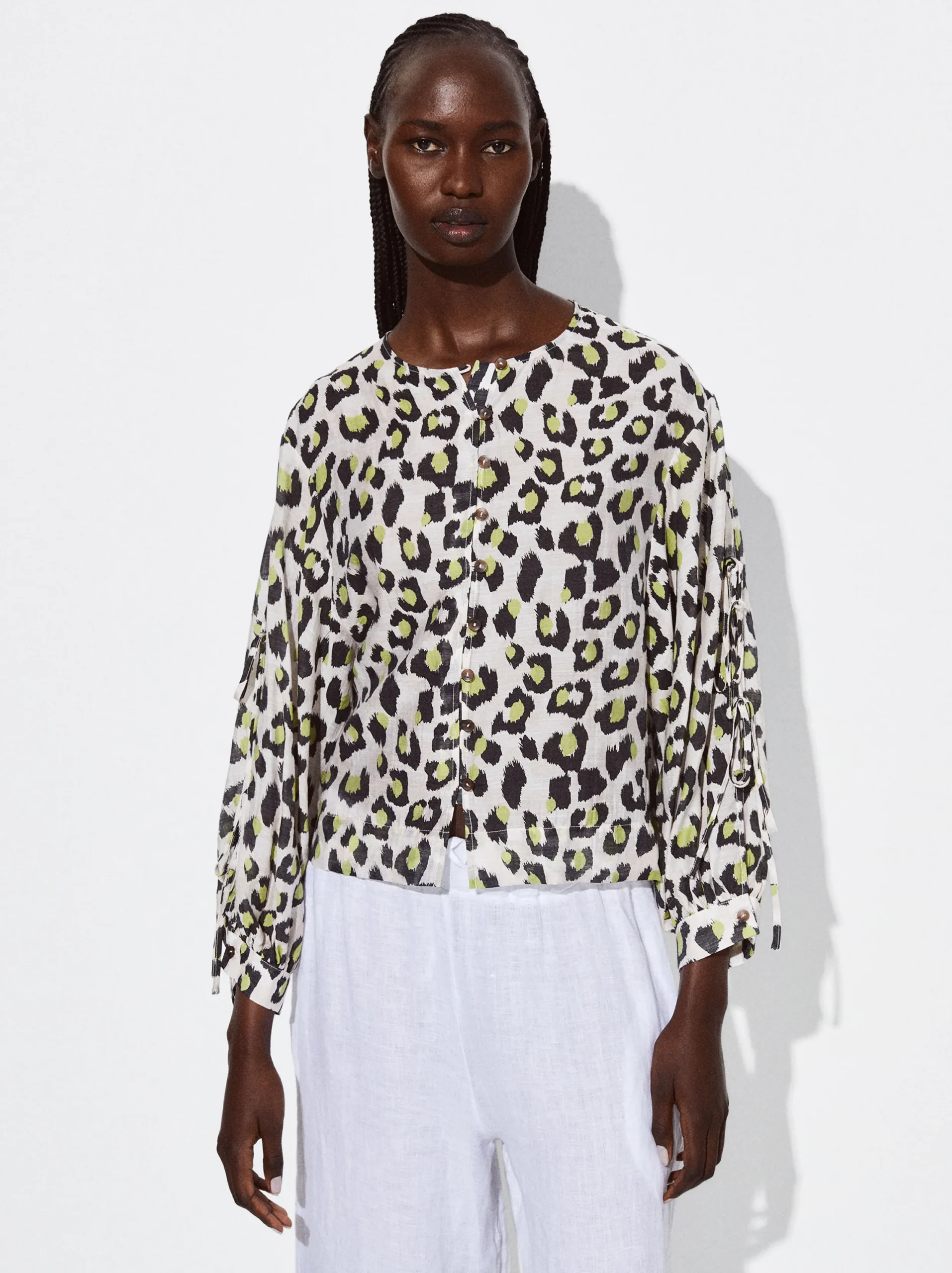 PARFOIS Camisa Estampada Manga Larga Multicor Cheap