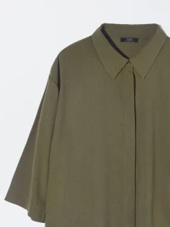 PARFOIS Camisa Fluida Con Botones Verde Shop
