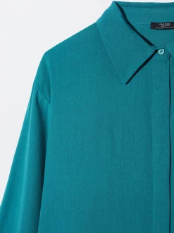 PARFOIS Camisa Fluida Con Botones Azul Best Sale
