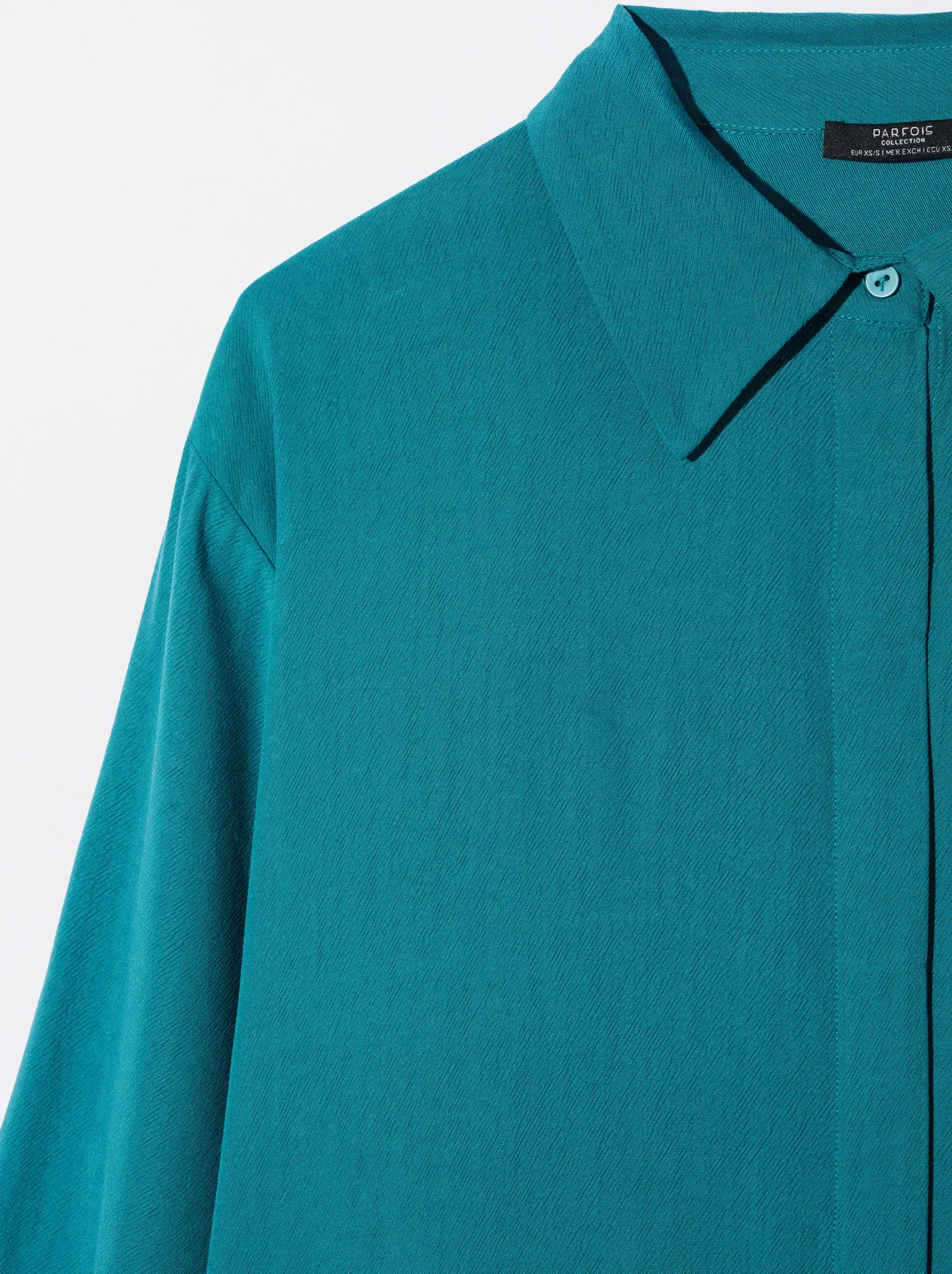 PARFOIS Camisa Fluida Con Botones Azul Best Sale
