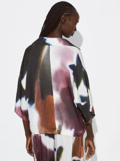 PARFOIS Camisa Fluida Estampada Multicor Cheap