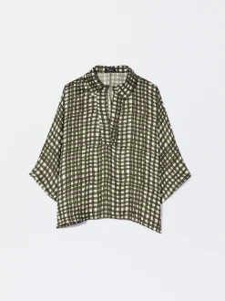 PARFOIS Camisa Fluida Estampada Caqui Cheap