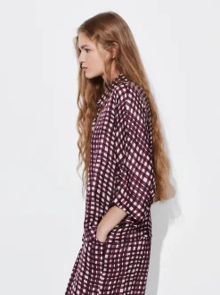 PARFOIS Camisa Fluida Estampada Burdeos New