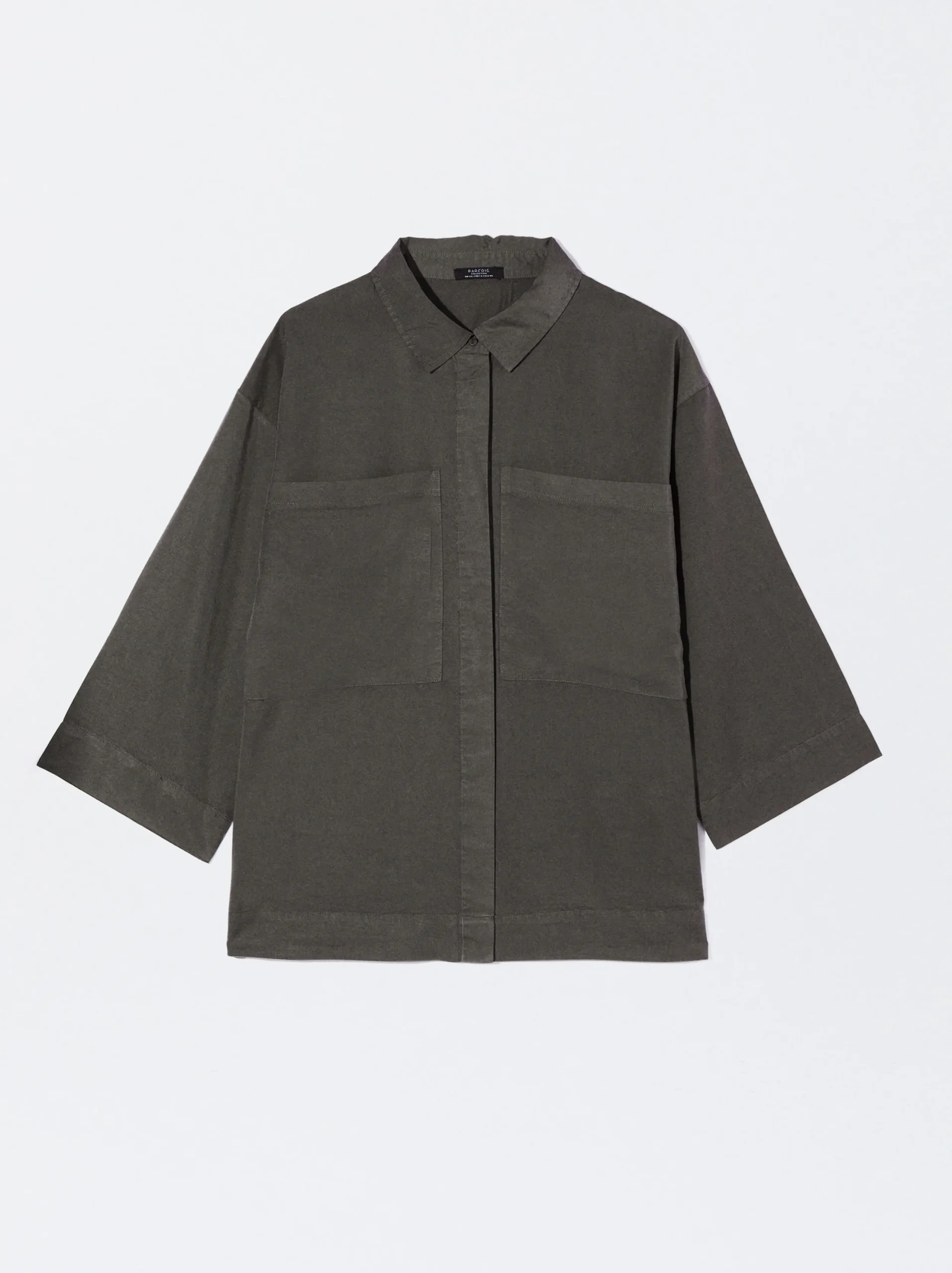 PARFOIS Camisa Lyocell Animal Print Gris Flash Sale