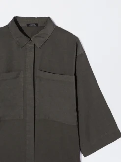 PARFOIS Camisa Lyocell Animal Print Gris Flash Sale