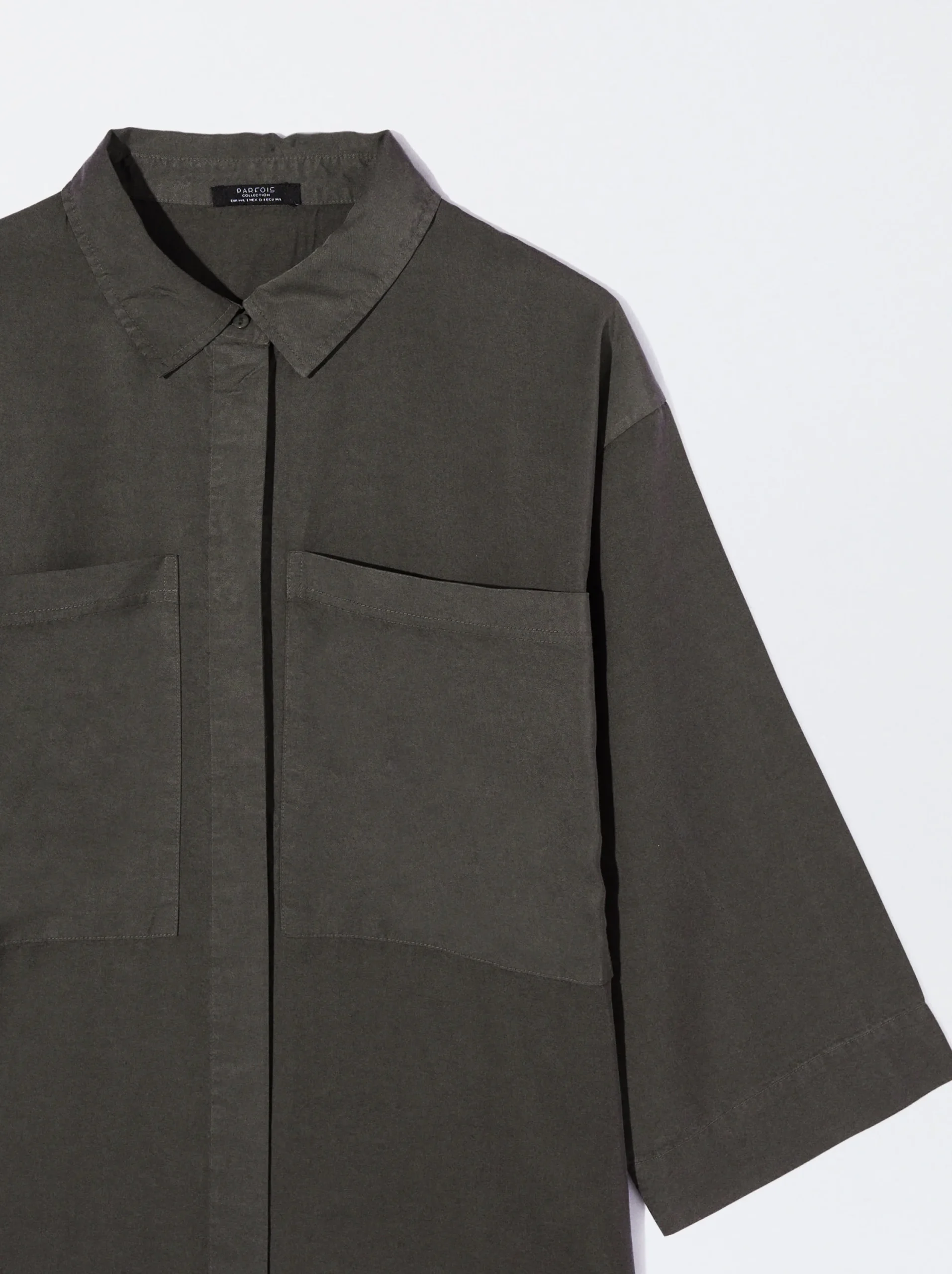 PARFOIS Camisa Lyocell Animal Print Gris Flash Sale