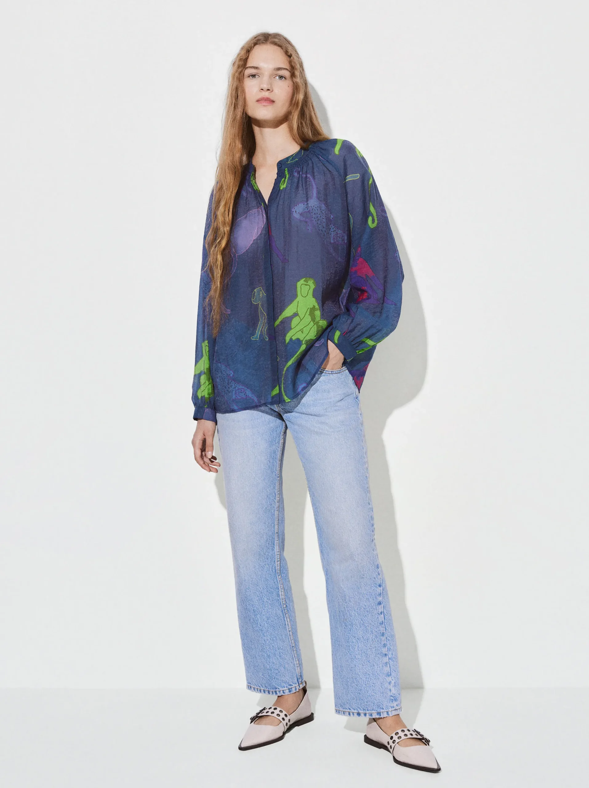 PARFOIS Camisa Lyocell Estampada Multicor Sale