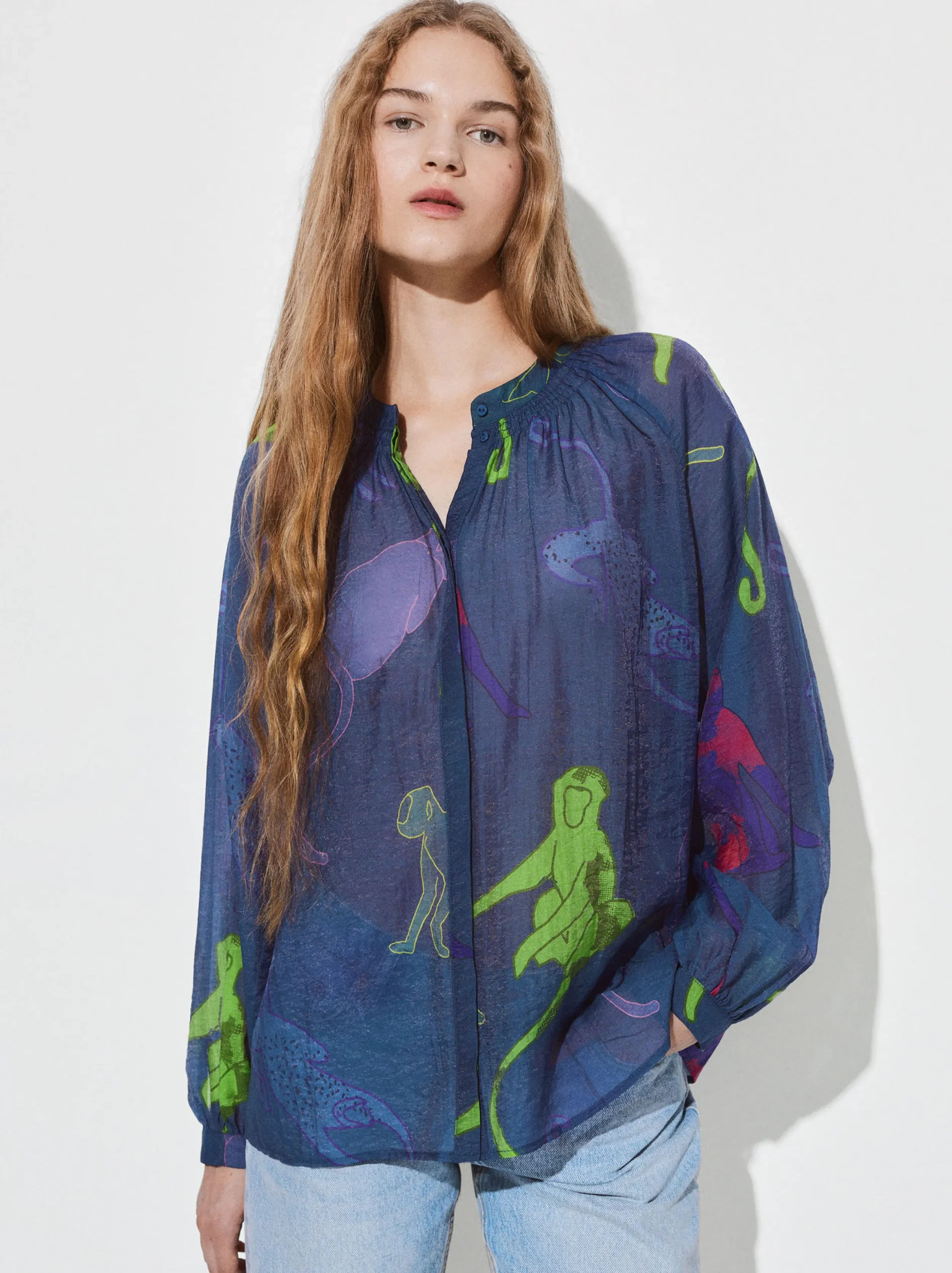 PARFOIS Camisa Lyocell Estampada Multicor Sale