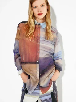 PARFOIS Camisa Lyocell Estampada Multicor Discount