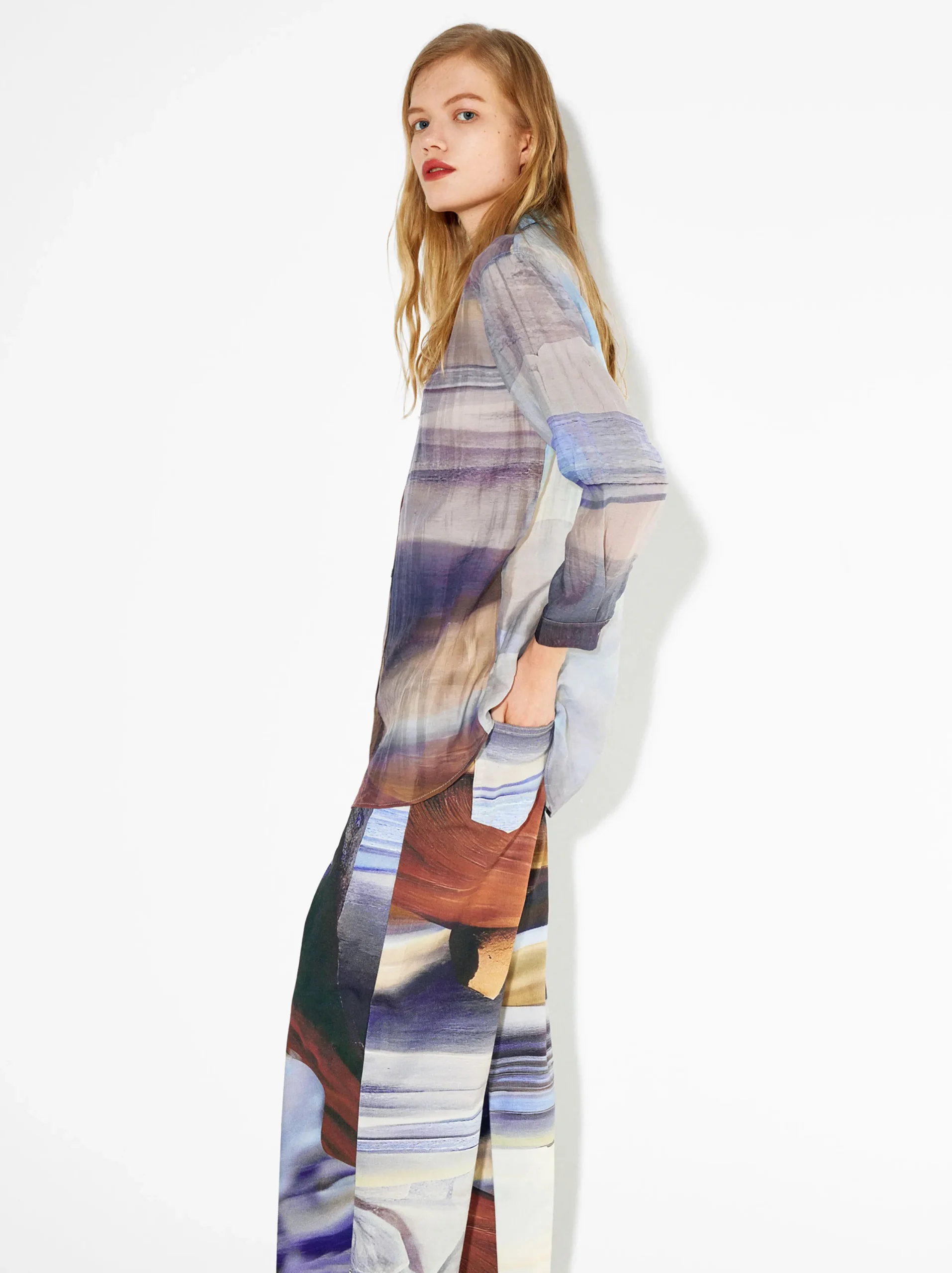 PARFOIS Camisa Lyocell Estampada Multicor Discount